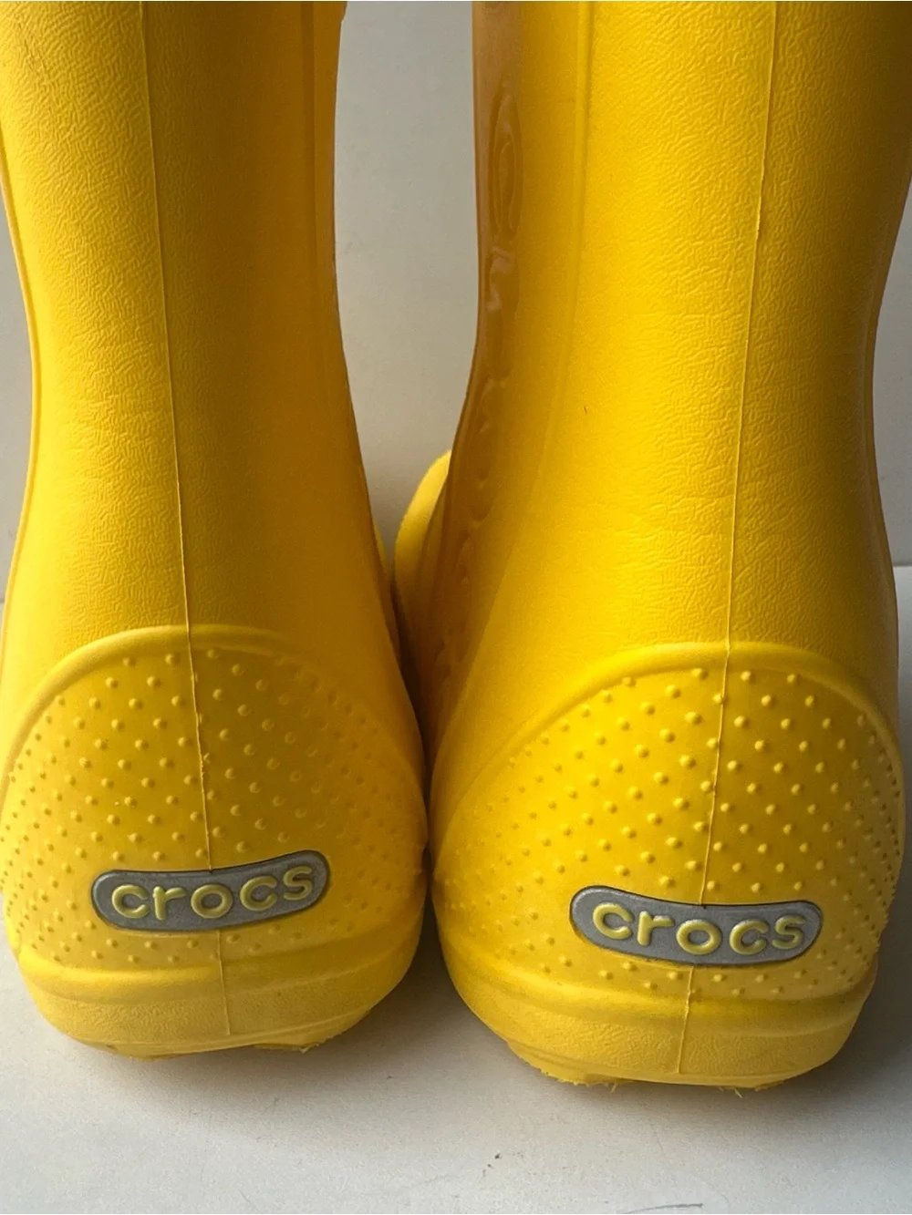 Crocs Handle It Rain Boots Kids Yellow Waterproof Pull On C13 Rubber Shoes